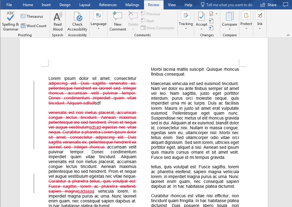 Track Changes in Microsoft Word
